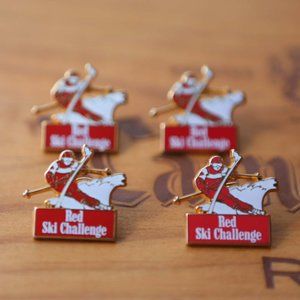 4 Vintage Ski Enamel Pins, made in France
